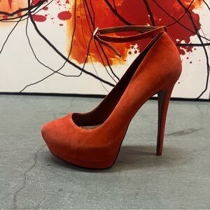 Schutz Platform Stiletto Heels Suede Leather Sz 8 B US 39 EU